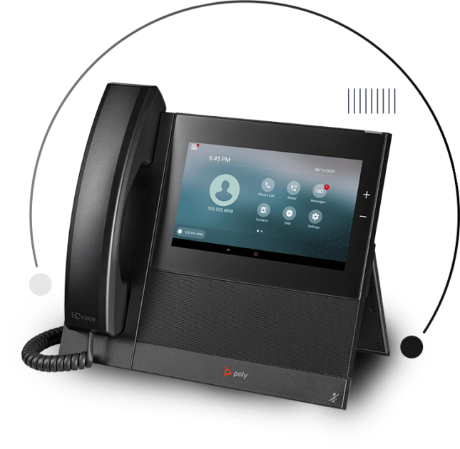 modern voip phone from poly transparent